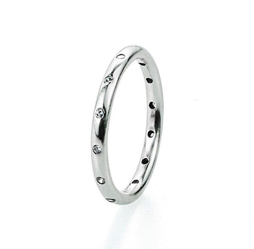 Anillo banda de plata esterlina enchapado en oro rosa blanco amarillo joyería R002 para mujer - Imagen 4 de 4