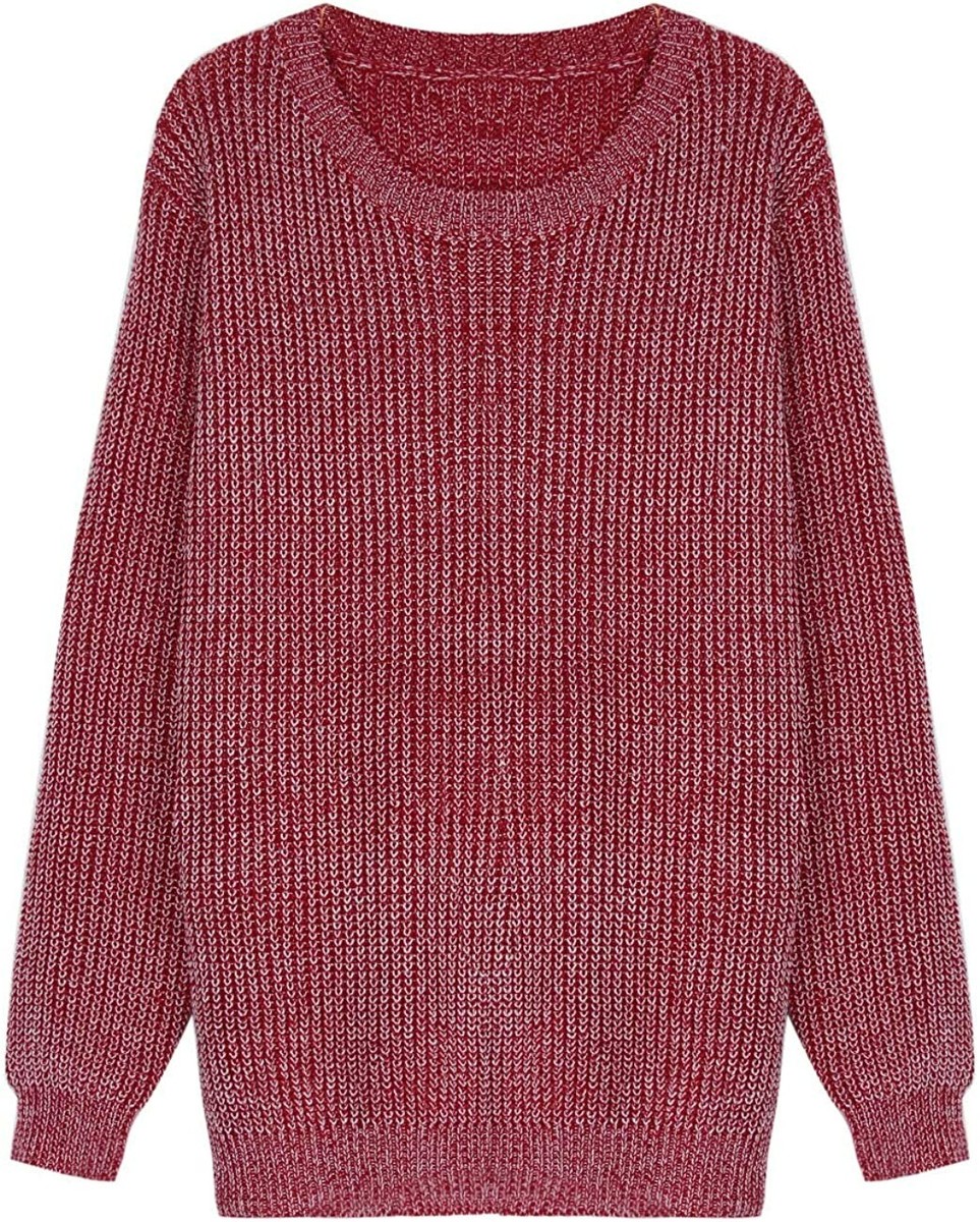 Women's Cute Heart Elbow Patch Sweater - Thick Knit Pullover, Crewneck Casual Sweater For Fall & Winter - View #9