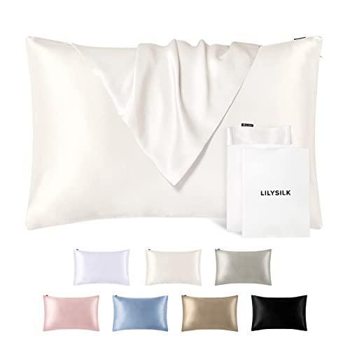 LILYSILK Silk Pillowcase for Hair and Skin King-100% Mulberry Silk 19 Momme Both-image