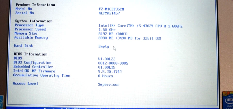 Panasonic ToughPad FZ-M1 7" Tablet i5-4302Y 1.60 GHz 8GB RAM No HDD No PSU,OS - Image 2 of 4