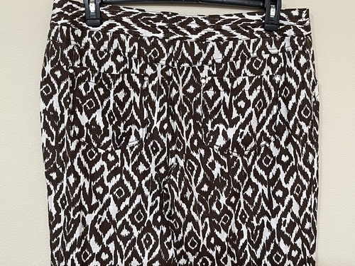 INC International Concepts Women’s Brown Geometric Print Wide Leg Linen Pants 14 - Picture 5 of 11
