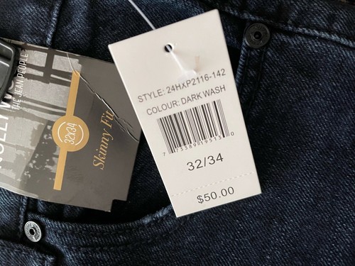 Hollywood Jeans The Jean People Herren 32x34 Flex Waist Stretch Dark Wash Neu mit Etikett - Bild 8 von 8