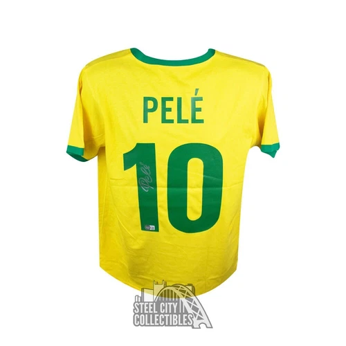 Pele Autographed Brazil Soccer Jersey - BAS COA