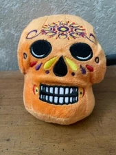 Orange Plush Halloween Skull Head, Free Shipping