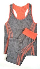 New Ladies Womens Gym Fitness Workout Sports Clothes Yoga Vest & Leggings Set