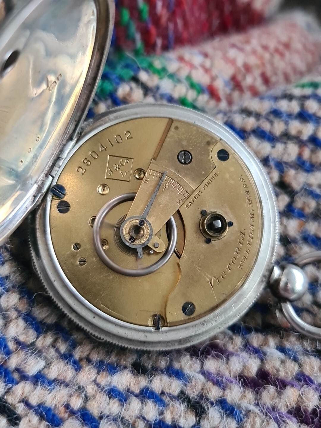 Working Antique solid silver Gents Waltham Mass p… - image 7