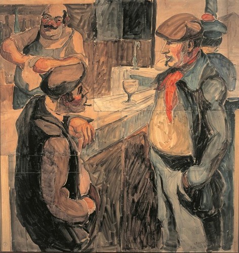 Cafe La Villette Maurice Le Scouëzec 1924 French Paris Bistro Art Print to Frame - Picture 2 of 2