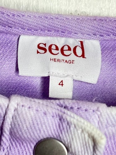 Seed Heritage Tie Dye Jean Dress Girls Size 4 White Denim Short Sleeve Button Up - Picture 4 of 4