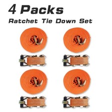 4x Ratchet Straps 2'' x 26' Heavy Duty Flatbed Cargo Lashing Kayak Canoe Boat