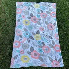 Little Miracles Baby Girl Blanket Yellow Pink Blue Gray White Flowers Floral
