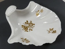 VTG Spode England Fine Bone China Scalloped Shell Floral Candy Trinket Dish Bowl