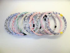 WHITE hi temp automotive 18 gauge GXL wire + 10 STRIPED color wiring options