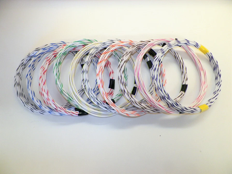 4RCUSTOMS WHITE hi temp automotive 18 gauge GXL wire + 10 STRIPED color wiring options