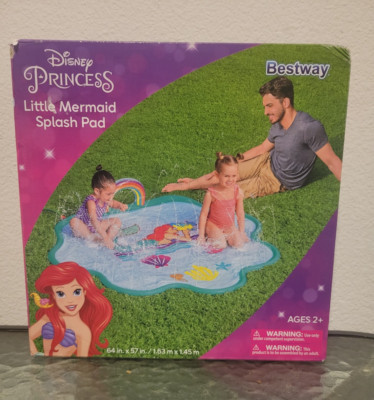 Disney Princess Little Mermaid Splash Pad Bestway Ariel Sprinkler Mat 64x57 New