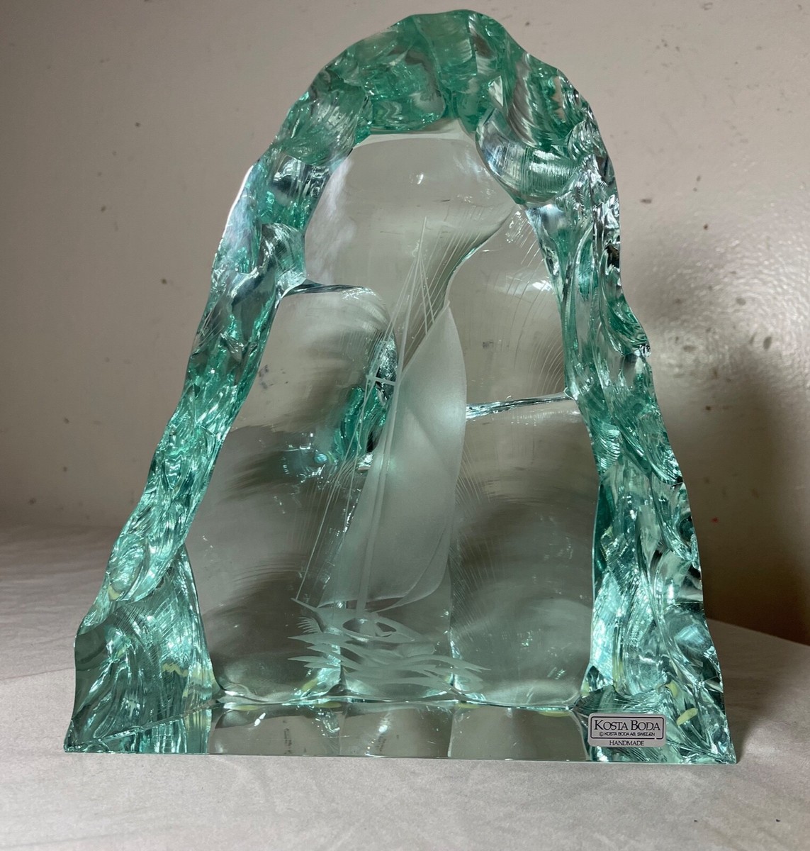 Vintage Handmade Vicke Lindstrand Kosta Boda Glass Ice Block