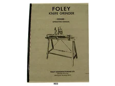 Foley Belsaw  Model 355000 Knife Grinder Operating & Parts List  Manual *1103