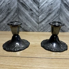 “Baroque” by Wallace 750 Silverplate Candlestick Holders – Vintage Pair