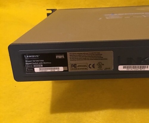 Linksys 16 Port 10/100/1000 Gigabit Switch with WebView; Model: SRW2016 - Picture 4 of 4