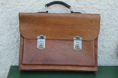 Alte Leder Tasche Arbeitstasche 70er Jahre Vintage Braunes Leder