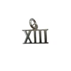 Handmade Sterling Silver Pendant Charm Number XIII Solid Stamped 925 Nickel Free