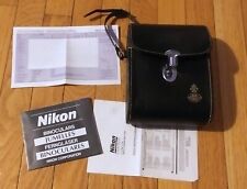 RARE TASCO BLACK LEATHER BINOCULAR CARRYING CASE WITH SHOULDER STRAP  PAPERS