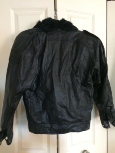 Mario Zarrelli Leather Jacket With Rabbit Fur Collar, And 100% Satin Lining - Photo 7 sur 7