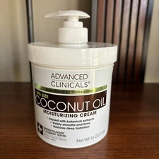 Advanced Clinicals, Coconut Oil Moisturizing Cream, 16 oz (454 g)