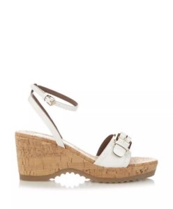 white cork wedge sandals