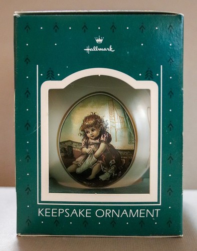 Vintage Hallmark Keepsake Glass Ornament Granddaughter 1986 - Imagen 3 de 3