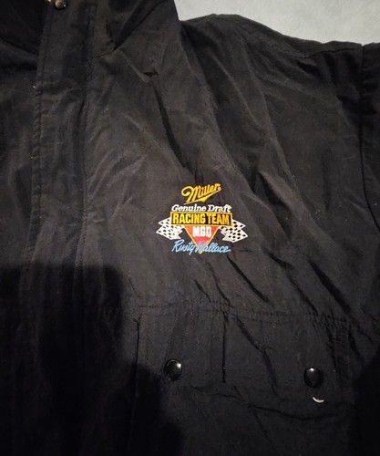 Nascar Rusty Wallace Jacket Mens Black Racing Miller Genuine Draft MGD Vintage - Picture 3 of 8