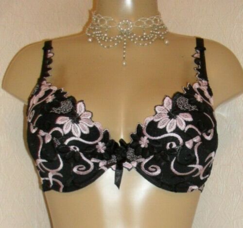 Roza Florence Plunge Push Up Padded Bra Size 32 A-D Black/Pink or Black/Blue - Picture 6 of 10