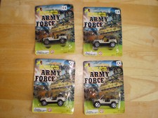 X4 METAL AND PLASTIC ARMY FORCE JEEP'S WITH CAMO PRINTING NEW OLD STOCK