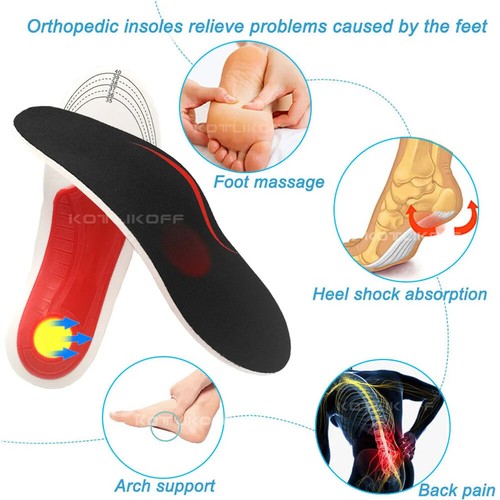 EVA Orthopedic Insoles for Shoe Orthotic Flat Foot Arch for Plantar Fasciitis - Picture 3 of 23