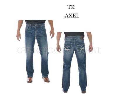 NEW MEN'S TK AXEL STRETCH SLIM BOOT DENIM JEAN! EMBROIDERED BACK POCKET!  VARIETY