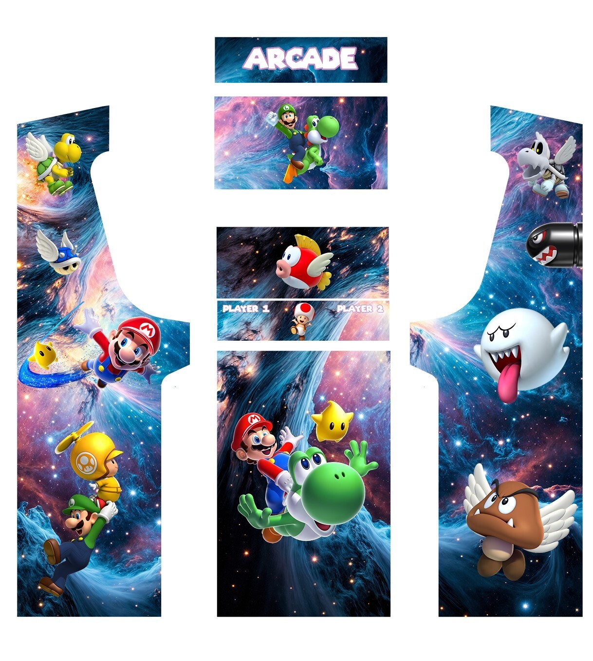 Stickers Mario pour borne d'arcade MAME anti-rayures et haute résolution