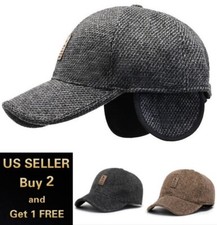 Baseball Cap with Foldable Ear Loop for Men Hat Hip Hop Hat Adjustable Dad Hat