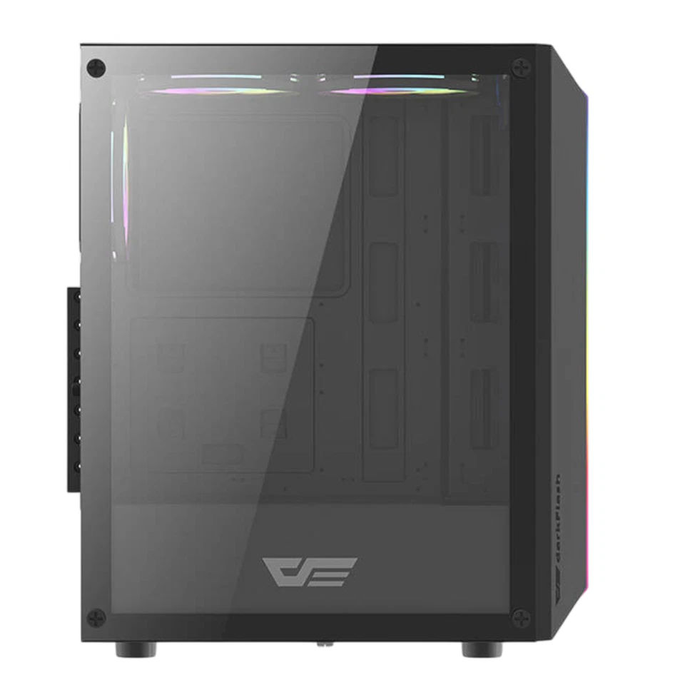Gehäuse Gaming PC Computer 3 RGB Lüfter Midi Tower ITX M-ATX ITX USB 3.0 Schwarz - Bild 4 von 4