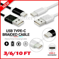 USB-A to USB-C Cable Male Type-C Cable Cord Fast Charger Charging Data Sync