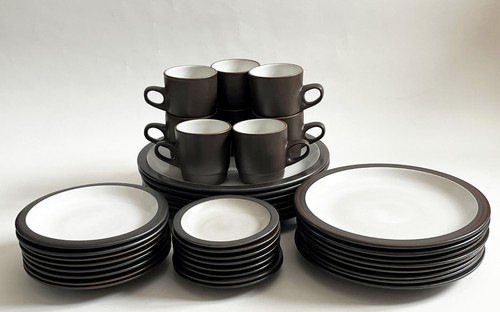 8 HEATH CERAMICS WHITE MATTE BROWN RIM LINE #205 STACK COFFEE MUG DISCONTINUED - Picture 19 of 21