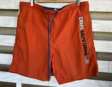 Chaps Ralph Lauren Men's Athletic Logo Swim Trunk Shorts Orange Size M.