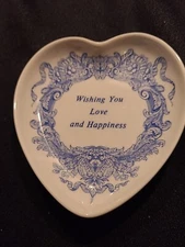 Spode Heart Shaped Dish Wishing You  Love Amd Happiness