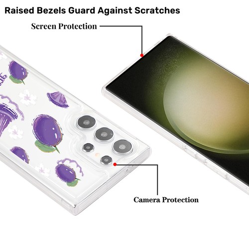 For Samsung Galaxy S24 Ultra S23 FE Case Shockproof Cute Fruit Clear Phone Cover - Picture 40 of 41