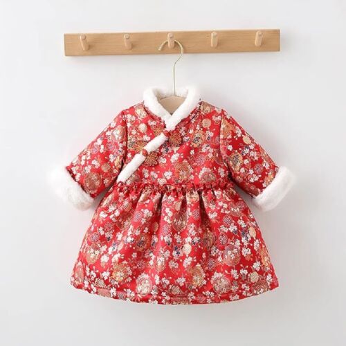 Girls' Cheongsam Dress, Baby-Girls' Thickened Chinese Style Dress 10968 - 第 9/11 張圖片