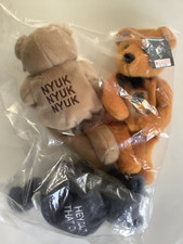 THREE STOOGES MOE LARRY CURLY SET OF 3 NUMBERED EMBLEM 2000 BEAN BAGS SEALED