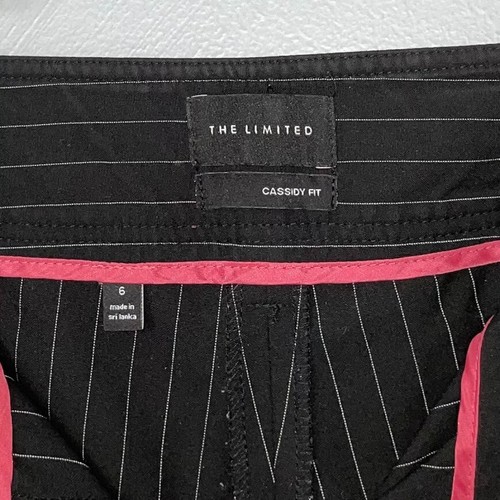 The Limited Trousers Size 6 Cassidy Fit Black Pinstriped Wide Leg Pants Y2K Goth - Picture 4 of 14