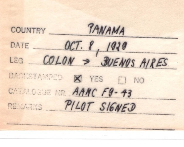 PANAMA Airmail Cover 1929 FIRST FLIGHT ARGENTINA Colon *PILOT SIGNED* Joffe KT81 - Image 4 of 4