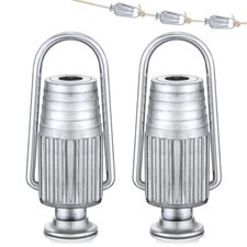2 Pcs Clothesline Rope Tightener Metal Clothesline Pulley Heavy Duty Aluminum...