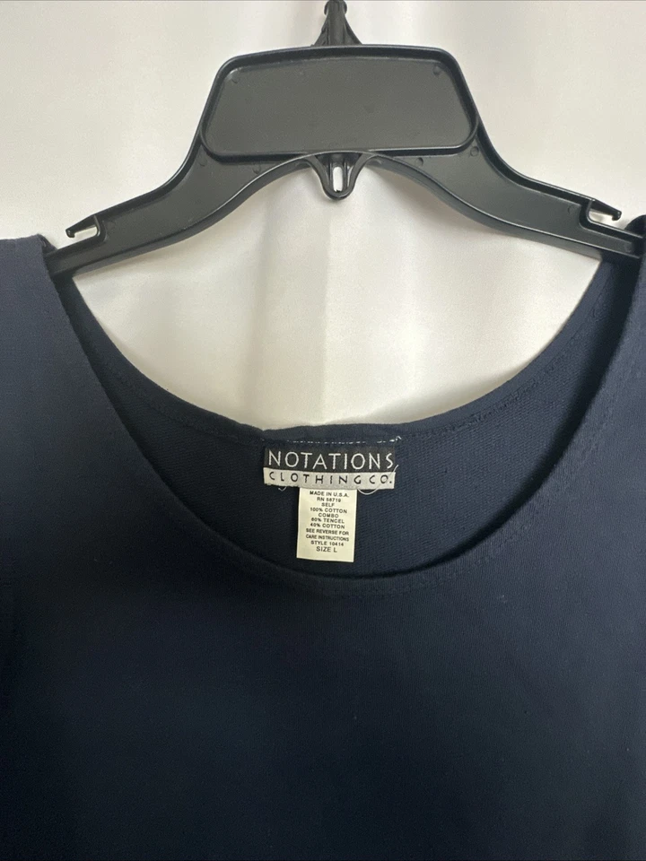 Vestido largo sin mangas azul marino Notations Clothing Co. para mujer talla L #811 Foto 4 de 4