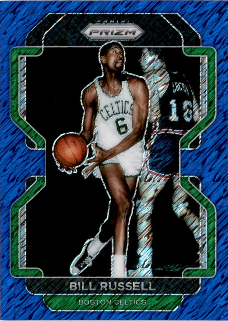 2021-22 Panini Prizm #254 Bill Russell Blue Shimmer #/30 Boston Celtics