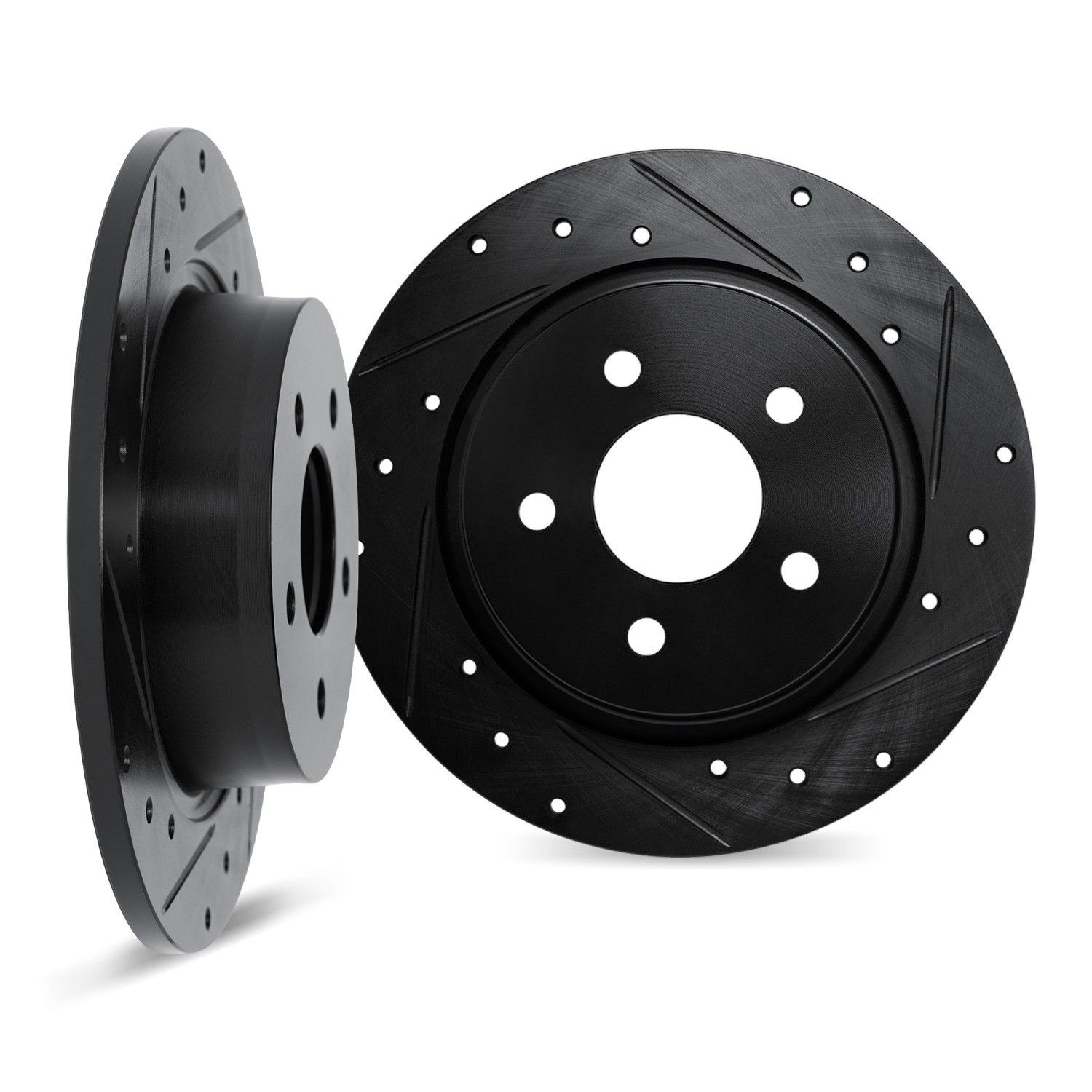 Dynamic Friction 8002-21027 DFC Brake Rotors - Drilled & Slotted - Black